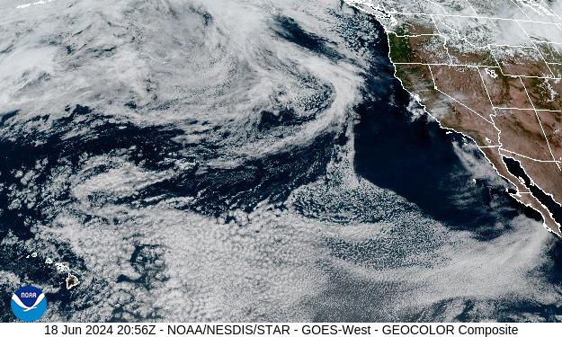 GEOColor Weather Satellite Image for Sacramento