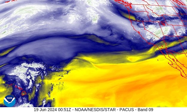 West Band 09 Weather Satellite Image for Monterey