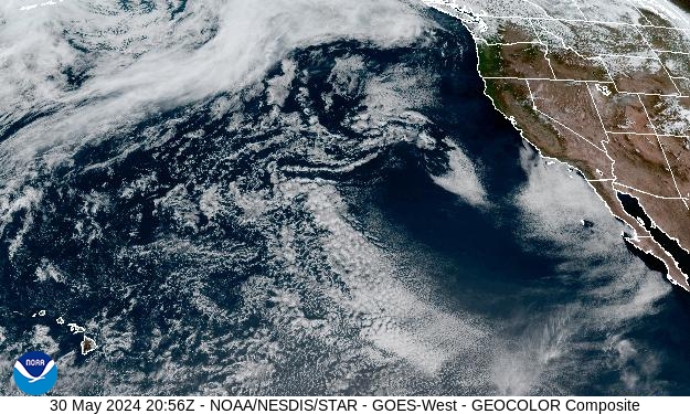 GEOColor Weather Satellite Image for Monterey