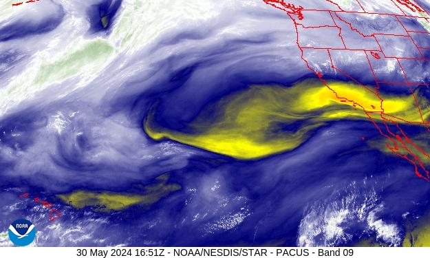 West Band 09 Weather Satellite Image for San Joaquin
