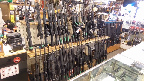 Image caption: A ban on assault weapons is just one of 107 California gun control laws.