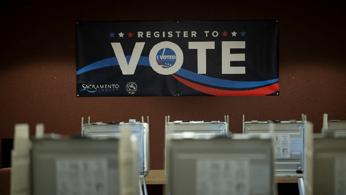 Image caption: The Sacramento County Registrar of Voters office in Sacramento on June 7, 2022.
