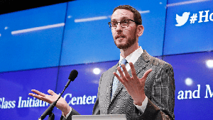 Sen. Scott Wiener (D-San Francisco) delivers the keynote address at the  Brookings Institute's Future of the Middle Class Initiative in May, 2019.