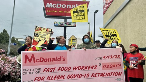 Image caption: A victory by McDonald's workers at a Boyle Heights, Los Angeles, location was a rarity among retaliation cases.