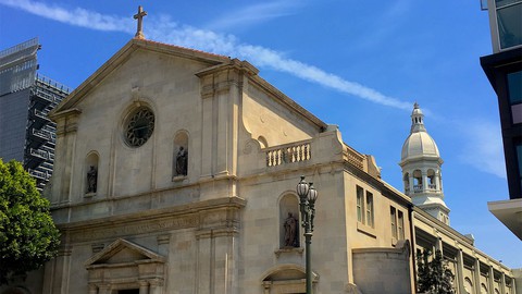 Image caption: St. Vibiana’s Cathedral in downtown Los Angeles was on the brink of demolition but is now an events center.