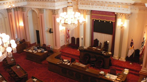 Image caption: In a recent survey, less than half of California's likely voters approved of how the state legislature did its job.