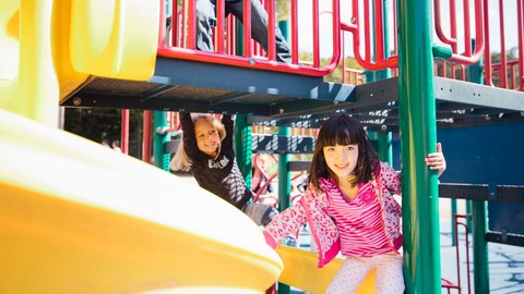 Image caption: Kindergartners during recess at Redwood Heights Elementary School in Oakland.