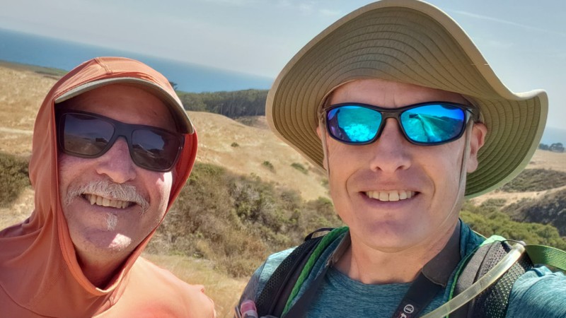 The author, left, with Hilltromper Managing Director Mike Kahn at the Cotoni Coast Dairies National Monument.