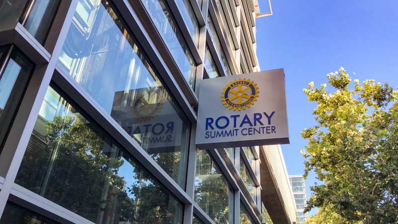 A sign for the Rotary Summit Center in San Jose, California.