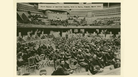 Image caption: Hundreds of soldiers came together in Paris in 1919 to build something bigger than the sum of its parts.