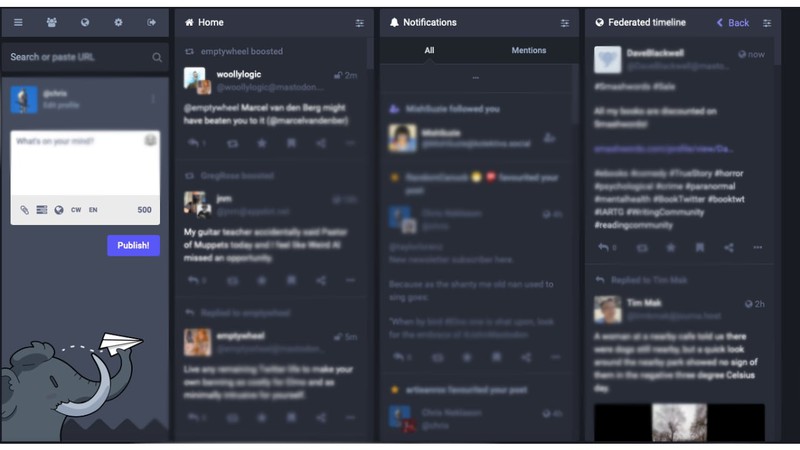 When your preferences are set to use the advanced user interface, it feels a lot like using TweetDeck on Twitter.