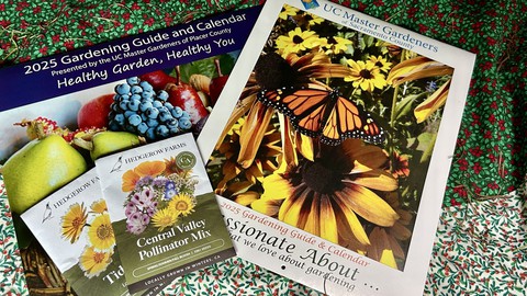 Image caption: Either of these master gardener-created gardening guides/calendars make a great gift. The seeds? Perfect for stocking gifts.