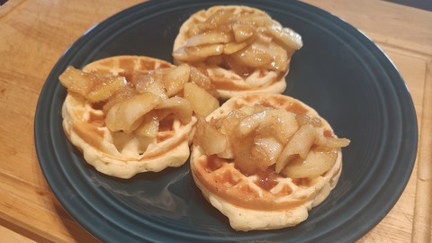 Image caption: Try these sautéed apples on waffles or pancakes for breakfast -- or pound cake or ice cream for dessert.