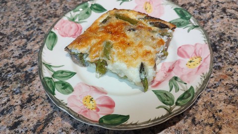 Light and creamy, asparagus-mushroom bake can be a meatless main course or side dish.