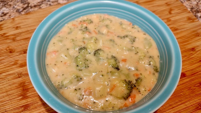 This hearty bowl of broccoli-cheese soup is creamy thanks to potato, not cream or flour.