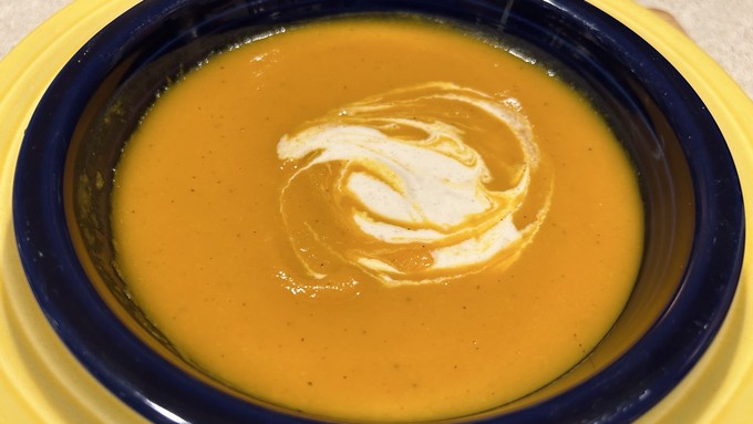 Warm, filling and good for you, too: The only dairy in this soup is in that optional swirl.
