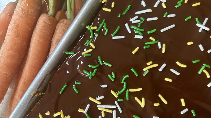 Carrots and chocolate -- how perfect for Easter or any other spring occasion.