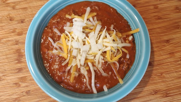 Warm up on a late winter night with chili and beans, made with last summer's tomatoes (or purchased canned tomatoes).