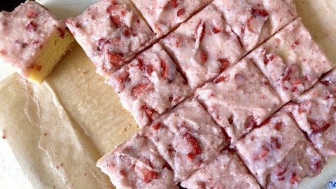 Image caption: Just the right balance of sweet and tart makes strawberry lemonade bars a great spring dessert.