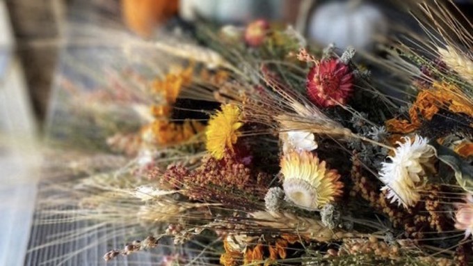 Yolo County-grown dried flowers are the starting point for a fall table arrangement and mini bouquets in the Park Winters “Thanksgiving Table Decor" workshop.