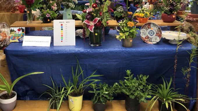 The Sacramento Floral Design Guild’s booth always features many plants and arrangements.