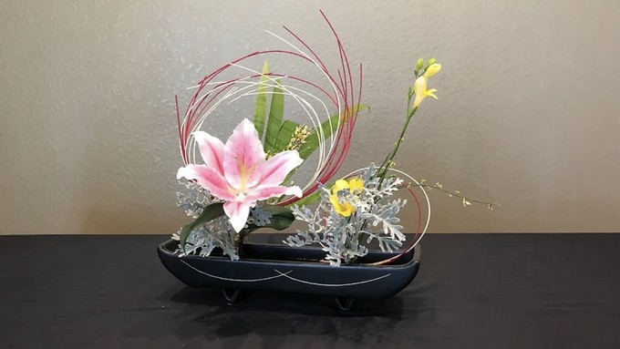 This delicate arrangement demonstrates the highly stylized traditional art form of Ikebana. The Sacramento chapter of Ikebana International presents its show and sale June 22-23.