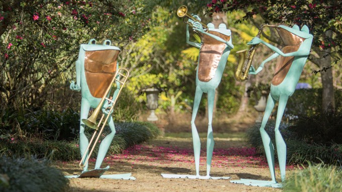 This whimsical frog trio is part of the "Ribbit  Exhibit" running through Sept. 29 at the Sonoma Botanical Garden in Glen Ellen.