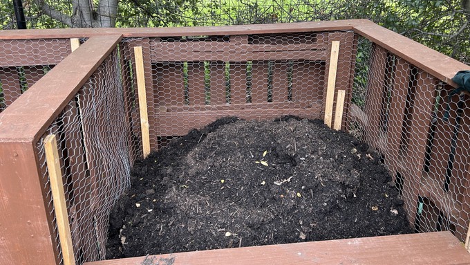 See how Placer County master gardeners make “garden gold” at their new demonstration garden at the Loomis Library. This is the “finished compost” bin at the garden, which will be open for visitors July 13.