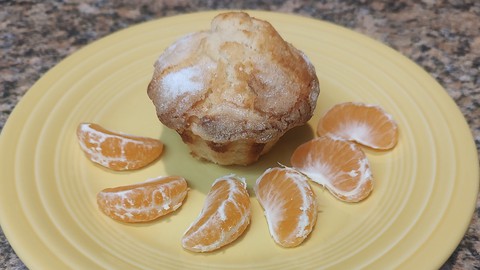 Image caption: The first citrus fruit of the season flavors this bright muffin.