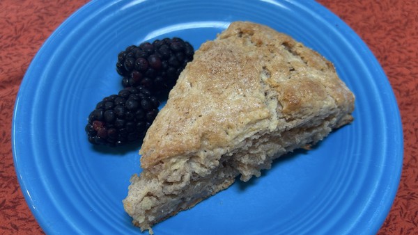 This apple scone comes together easily. Add a glaze if you want to dress it up.