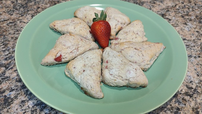 These strawberry and cream scones are perfect for a spring brunch or tea.