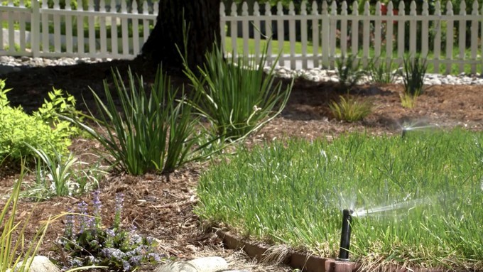 "Cycle and soak" watering is recommended for lawns and gardens with clay soil.