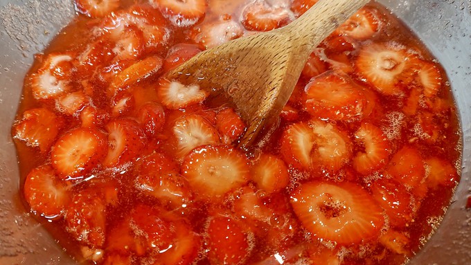 Strawberries macerate in sugar before they are quickly cooked into a small batch of lemony-sweet preserves.