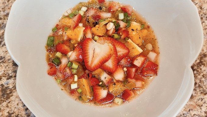 Fresh strawberries combine with oranges and chilies for a fruity spring salsa