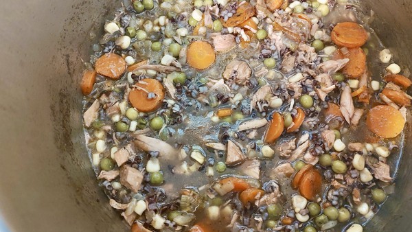 For a delicious and healthful spring soup, add cooked wild rice to the pot after the vegetables are tender.