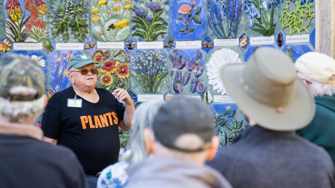 Enjoy the knowledge -- and the sense of humor -- of Warren Roberts during his free arboretum tour Wednesday.