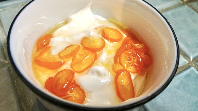 Easy kumquat sauce brightens up a dish of yogurt. The sauce also is good on chicken or pork chops. (Photo: Debbie Arrington)