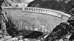 The San Clemente dam on the Carmel River, built by industrialist and inventor Samuel Morse.