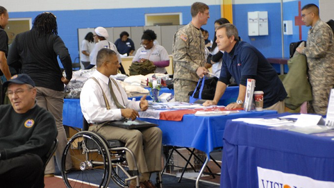 Image caption: Stand Down events provide veterans with valuable resources including housing assistance, medical care, and a solid community of support.
