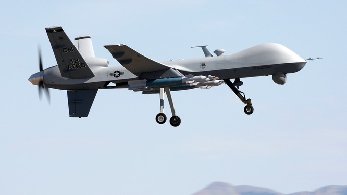 The Reaper drone is manufactured by a major California defense contracting firm.