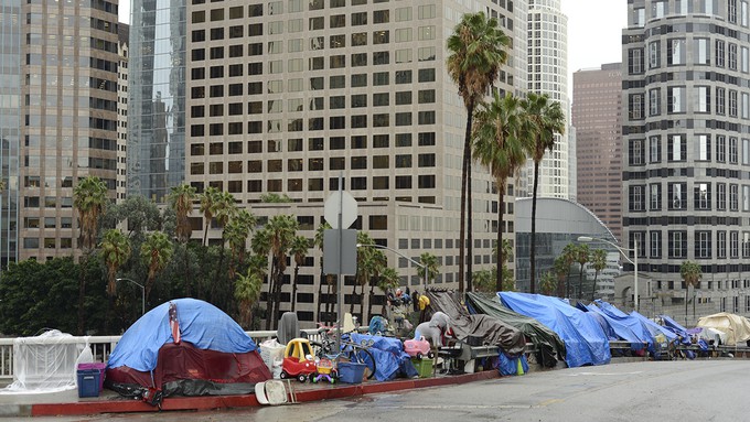 Image caption: The homeless is California are often afflicted with severe mental health issues.