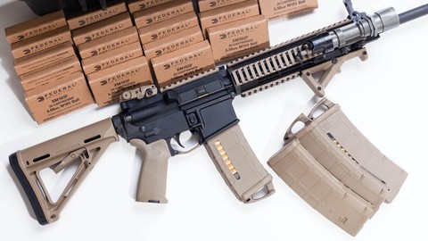 Image caption: Assault weapons like the AR-15 rifle remain banned in California, but maybe not for long.