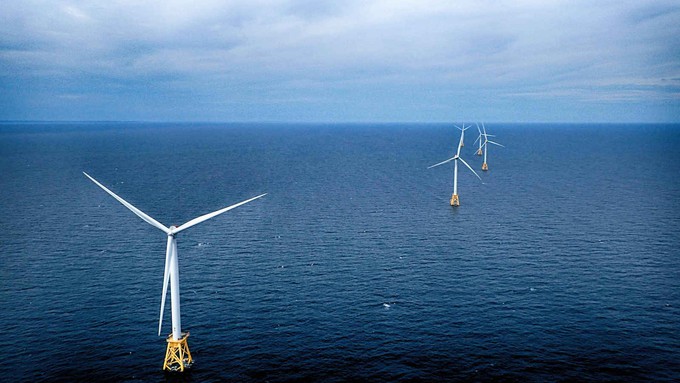 Image caption: Building new wind farms off the California coast is the next step in meeting the state's goal of 100 percent renewable energy by the year 2045.