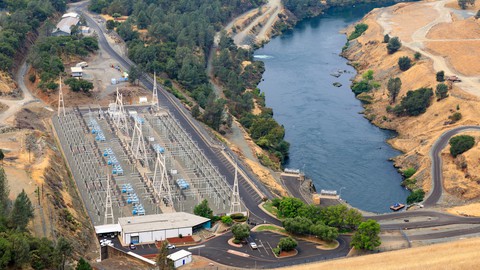 Image caption: Edward C. Hyatt hydroelectric plant was forced to shut down due to low water levels in Lake Oroville reservoir.