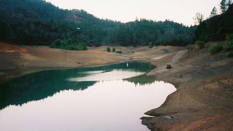 Image caption: Low rainfall from 2019 to 2022 left Shasta Lake—the state’s largest reservoir—filled to just 39 percent of its capacity.