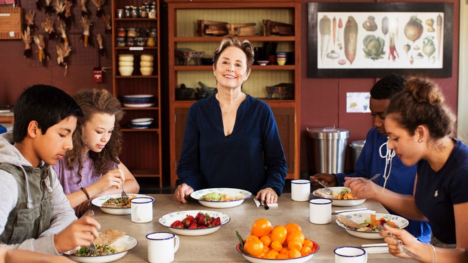 Image caption: For many years, chef Alice Waters has taught young people about the importance of sustainable eating. Now she’s building a new place of learning in Sacramento.