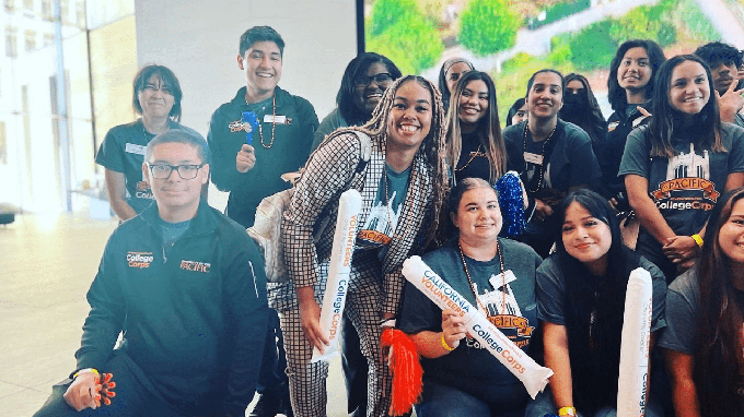 Image caption: College Corps fellows from University of the Pacific at the launch and swearing-in celebration in Sacramento on Oct. 7, 2022.