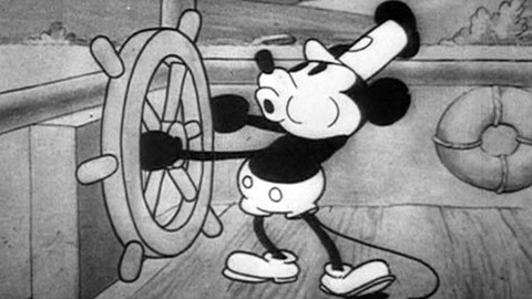 Image caption: The version of Mickey Mouse seen in the 1928 animated short “Steamboat Willie” is now free for public use.