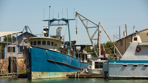 Image caption: Stockton’s public marina is a reminder that this city is one of California’s most important deep-water ports.