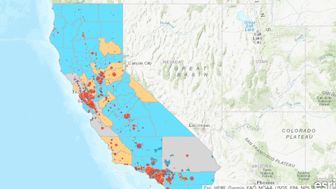 Image caption: An interactive map helps developers learn whether communities are in compliance with a state housing mandate, made possible by Senate Bill 35, one of the 15 bills that made up the 2017 Housing Package.